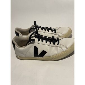 Veja Campo Low Top Chromefree Canvas White Black Sneakers Women's 7